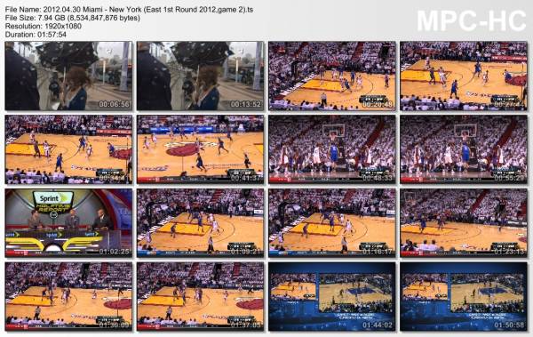 30.april 2012	Miami - New York (East 1st Round 2012,game 2)   104-94