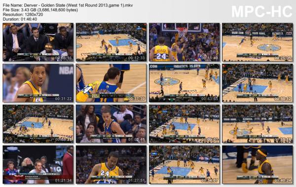 20.april 2013	Denver - Golden State (West 1st Round 2013,game 1)   97-95