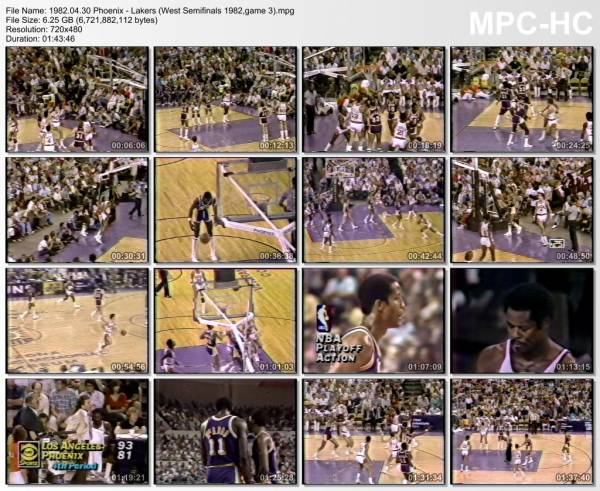 30.april 1982	Phoenix - Lakers (West Semifinals 1982,game 3)   106-114