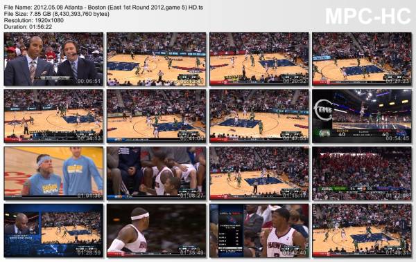 8.may 2012	Atlanta - Boston (East 1st Round 2012,game 5)   87-86