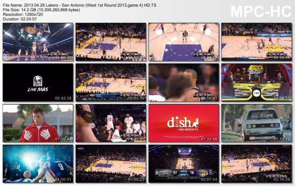 28.april 2013	Lakers - San Antonio (West 1st Round 2013,game 4)   82-103
