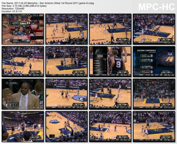 25.april 2011	Memphis - San Antonio (West 1st Round 2011,game 4)   104-86