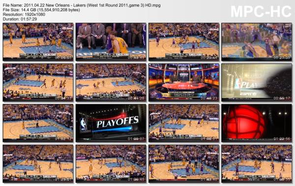 22.april 2011	New Orleans - Lakers (West 1st Round 2011,game 3)   86-100