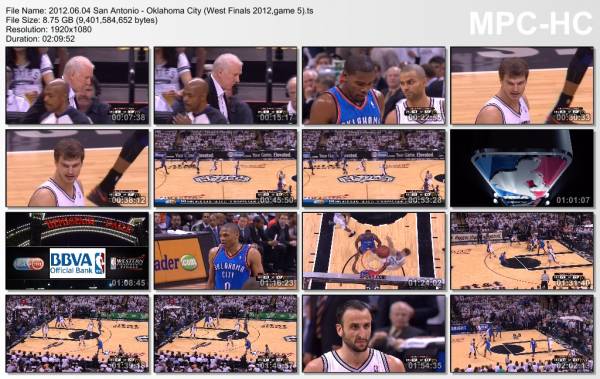 4.jun 2012	San Antonio - Oklahoma City (West Finals 2012,game 5)   103-108