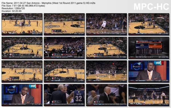 27.april 2011	San Antonio - Memphis (West 1st Round 2011,game 5)   110-103 (OT)
