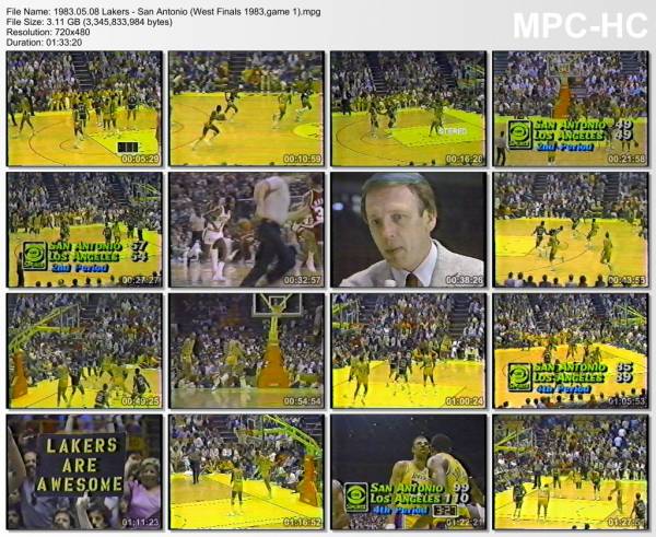 8.may 1983	Lakers - San Antonio (West Finals 1983,game 1)   119-107