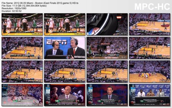5.jun 2012	Miami - Boston (East Finals 2012,game 5)   90-94