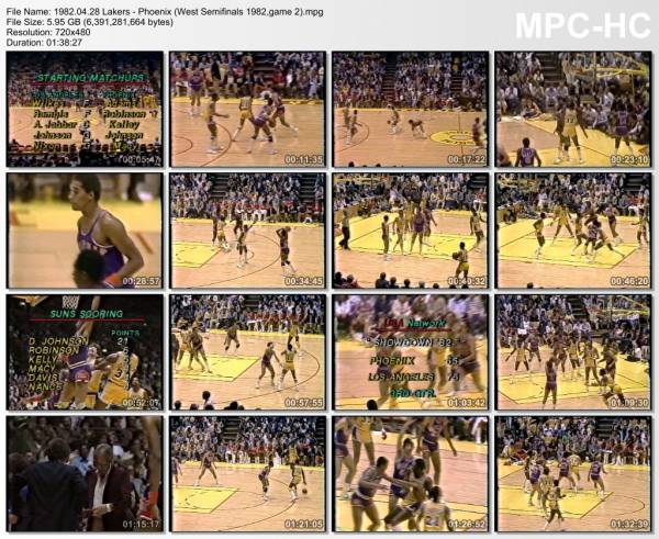 28.april 1982	Lakers - Phoenix (West Semifinals 1982,game 2)   117-98