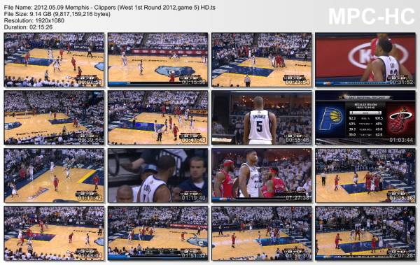9.may 2012	Memphis - Clippers (West 1st Round 2012,game 5)   92-80