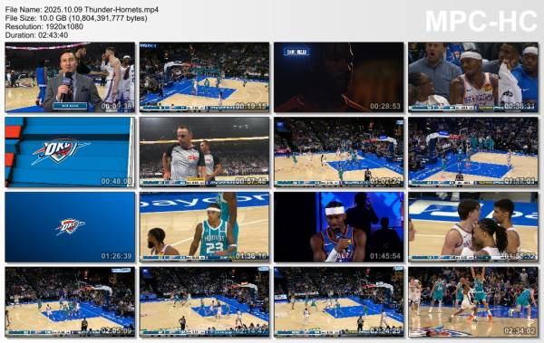 9.october 2025	Oklahoma City - Charlotte   122-116