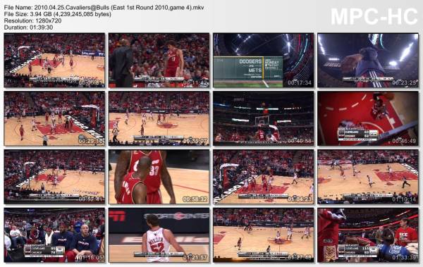 25.april 2010	Chicago - Cleveland (East 1st Round 2010,game 4)   98-121
