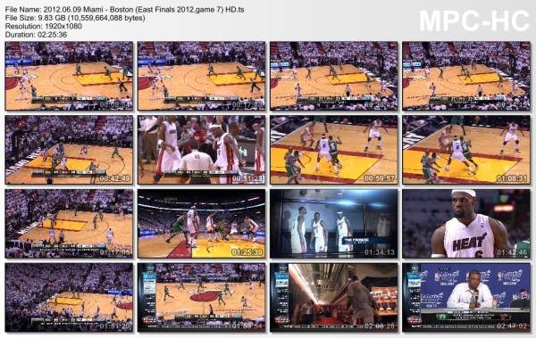 9.jun 2012	Miami - Boston (East Finals 2012,game 7)   101-88