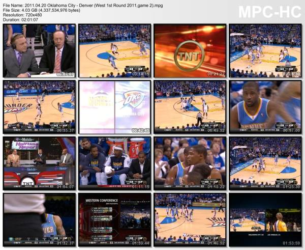 20.april 2011	Oklahoma City - Denver (West 1st Round 2011,game 2)   106-89