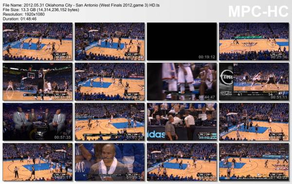 31.may 2012	Oklahoma City - San Antonio (West Finals 2012,game 3)   102-82