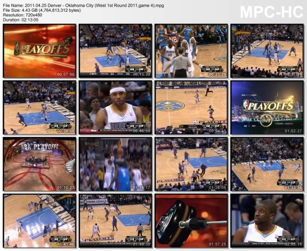 25.april 2011	Denver - Oklahoma City (West 1st Round 2011,game 4)   104-101