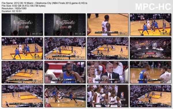 19.jun 2012	Miami - Oklahoma City (NBA Finals 2012,game 4)   104-98