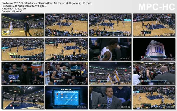 30.april 2012	Indiana - Orlando (East 1st Round 2012,game 2)   93-78