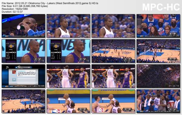 21.may 2012	Oklahoma City - Lakers (West Semifinals 2012,game 5)   106-90