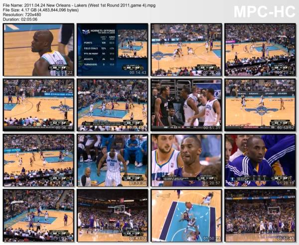 24.april 2011	New Orleans - Lakers (West 1st Round 2011,game 4)   93-88