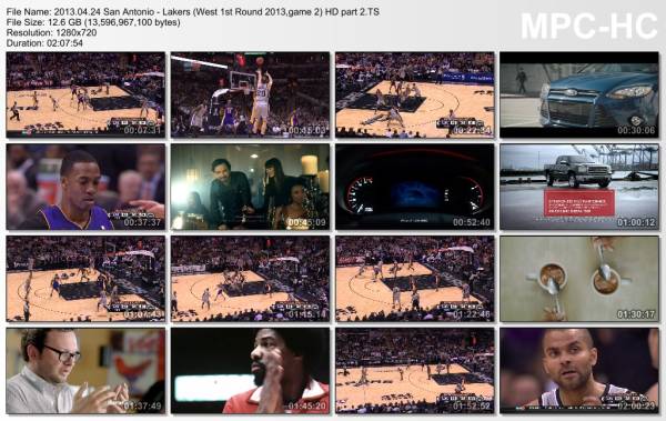 24.april 2013	San Antonio - Lakers (West 1st Round 2013,game 2)   102-91