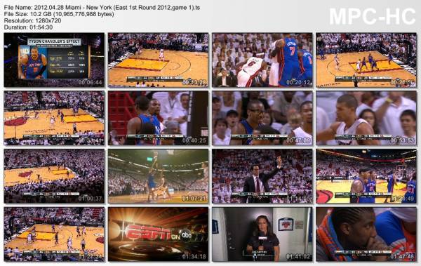 28.april 2012	Miami - New York (East 1st Round 2012,game 1)   100-67