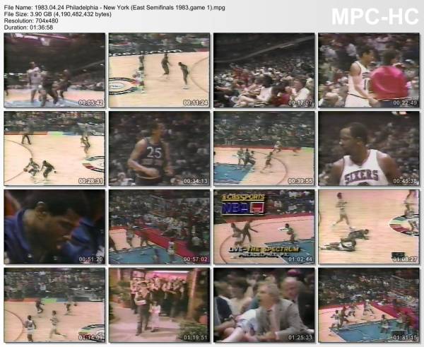 24.april 1983	Philadelphia - New York (East Semifinals 1983,game 1)   112-102