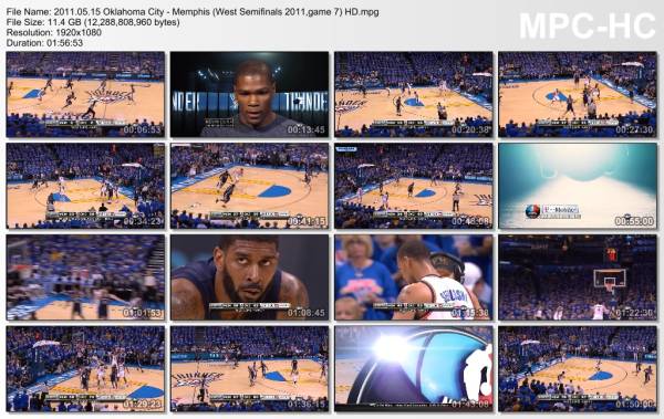 15.may 2011	Oklahoma City - Memphis (West Semifinals 2011,game 7)   105-90