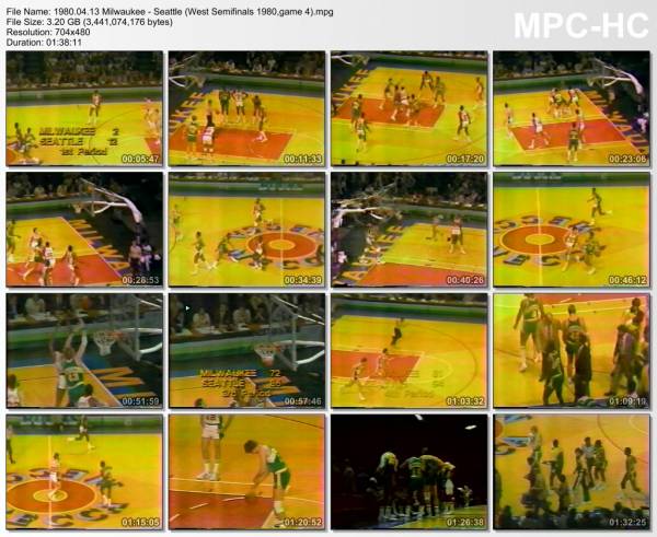 13.april 1980	Milwaukee - Seattle (West Seimifinals 1980,game 4)   107-112