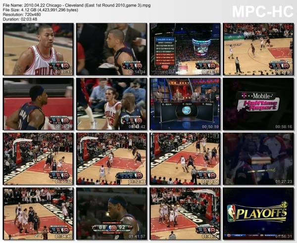 22.april 2010	Chicago - Cleveland (East 1st Round 2010,game 3)   108-106