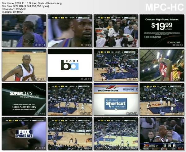 10.november 2003	Golden State - Phoenix   96-99