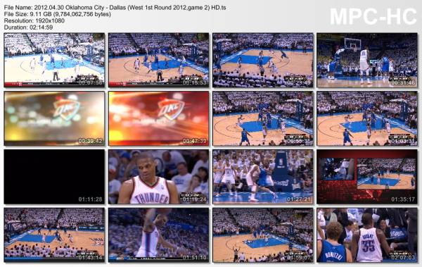 30.april 2012	Oklahoma City - Dallas (West 1st Round 2012,game 2)   102-99