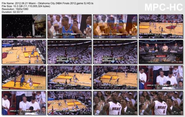 21.jun 2012	Miami - Oklahoma City (NBA Finals 2012,game 5)   121-106