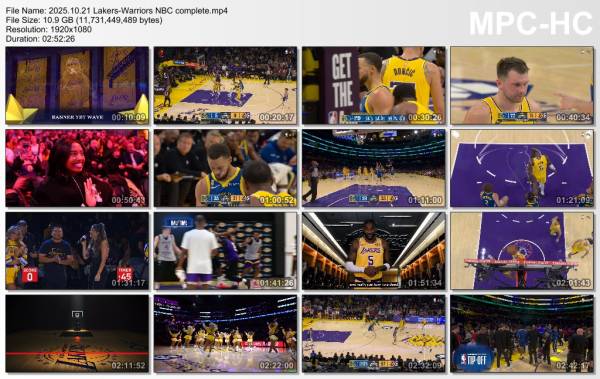 21.october 2025	Lakers - Golden State   109-119