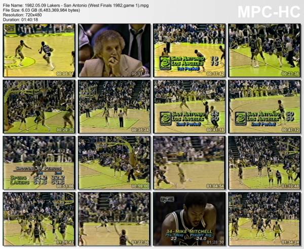 9.may 1982	Lakers - San Antonio (West Finals 1982,game 1)   128-117
