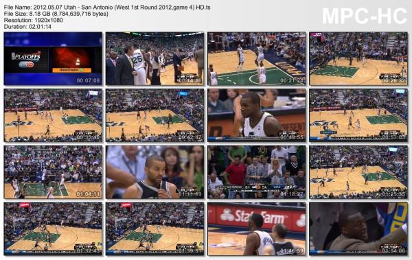 7.may 2012	Utah - San Antonio (West 1st Round 2012,game 4)   81-87