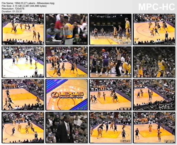 27.march 1994	Lakers - Milwaukee   110-101
