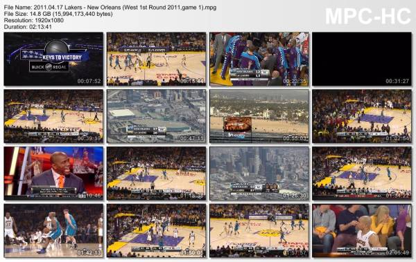 17.april 2011	Lakers - New Orleans (West 1st Round 2011,game 1)   100-109