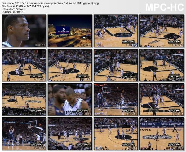 17.april 2011	San Antonio - Memphis (West 1st Round 2011,game 1)   98-101