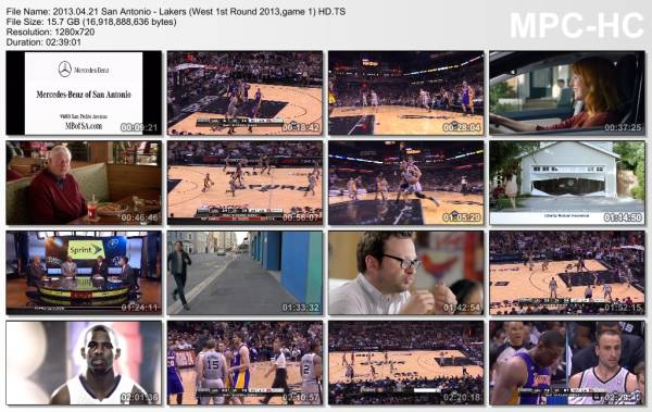 21.april 2013	San Antonio - Lakers (West 1st Round 2013,game 1)   91-79