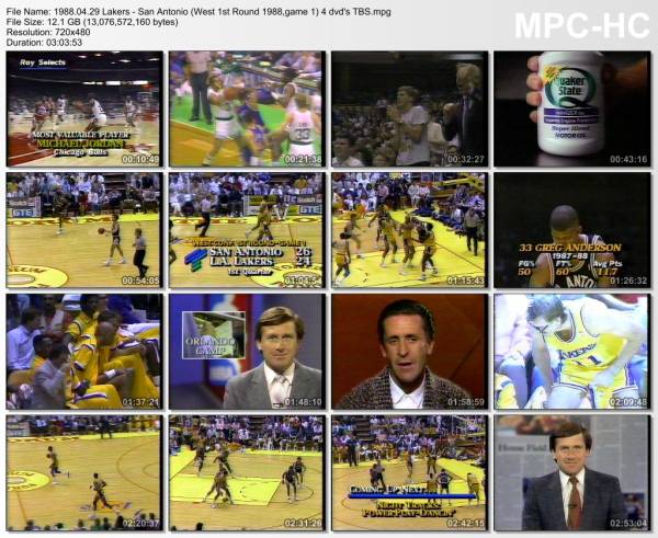 29.april 1988	Lakers - San Antonio (West 1st Round 1988,game 1)   122-110