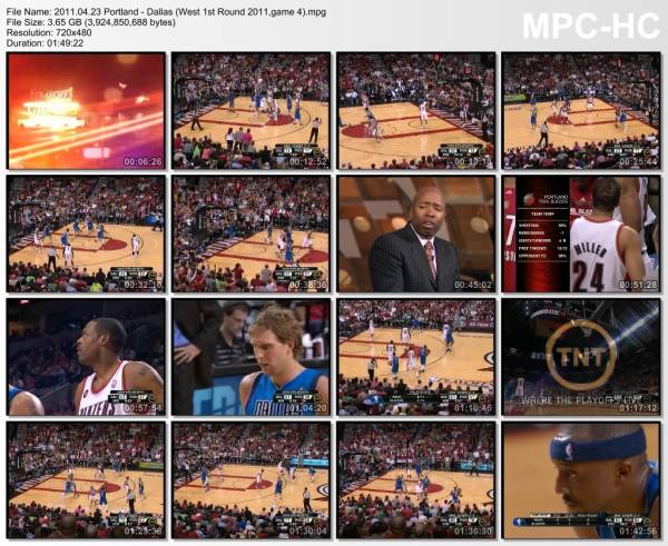 23.april 2011	Portland - Dallas (West 1st Round 2011,game 4)   84-82