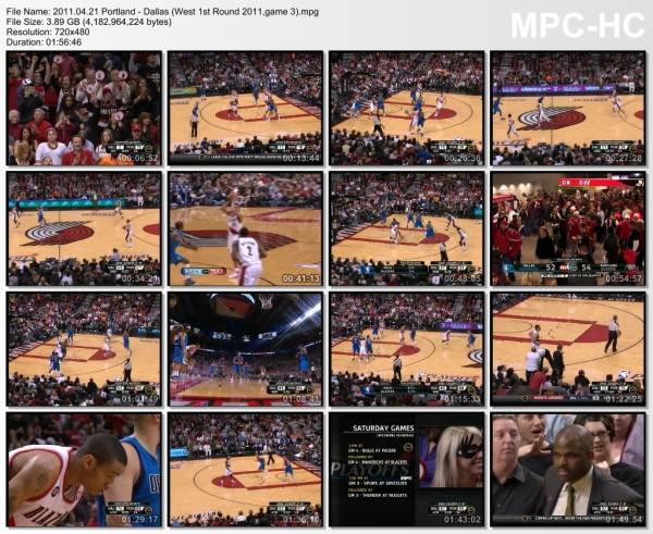 21.april 2011	Portland - Dallas (West 1st Round 2011,game 3)   97-92