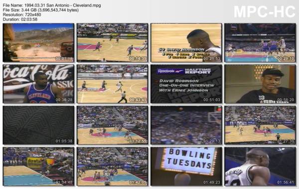 31.march 1994	San Antonio - Cleveland   101-85