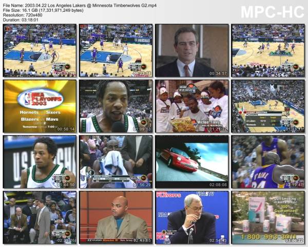 22.april 2003	Minnesota - Lakers (West 1st Round 2003,game 2)   119-91