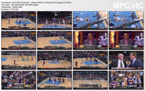 4.may 2012	Denver - Lakers (West 1st Round 2012,game 3)   99-84