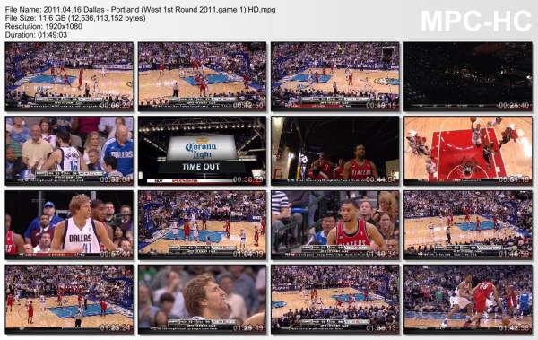 16.april 2011	Dallas - Portland (West 1st Round 2011,game 1)   89-81