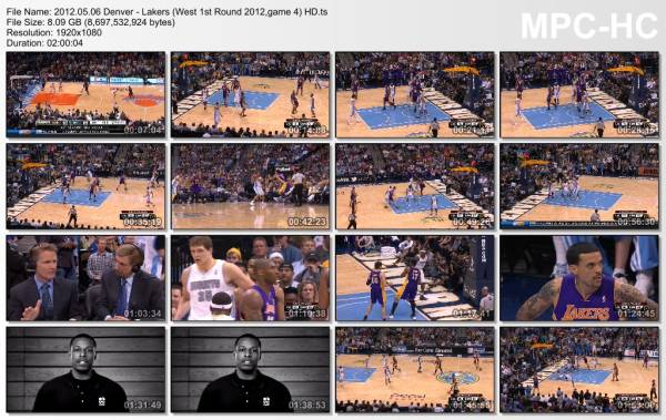 6.may 2012	Denver - Lakers (West 1st Round 2012,game 4)   88-92