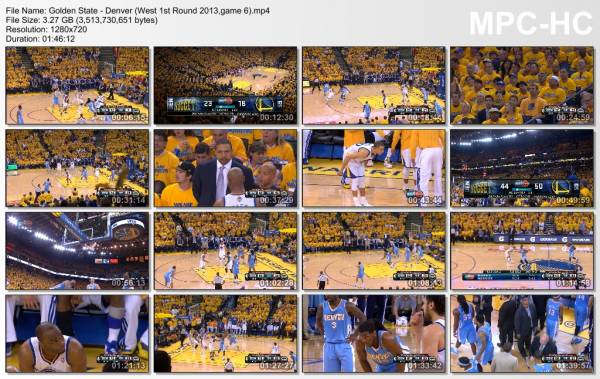 2.may 2013	Golden State - Denver (West 1st Round 2013,game 6)   92-88