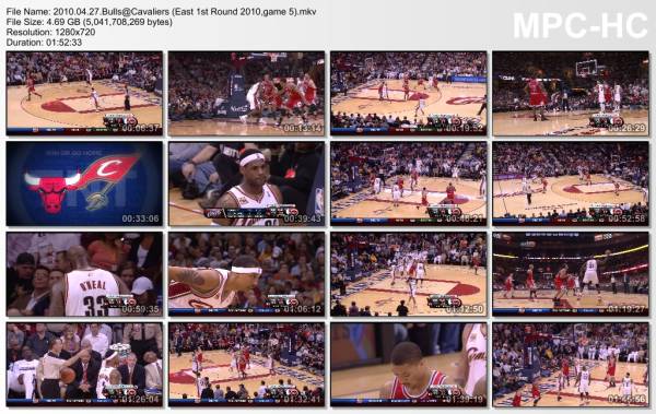 27.april 2010	Cleveland - Chicago (East 1st Round 2010,game 5)   96-94