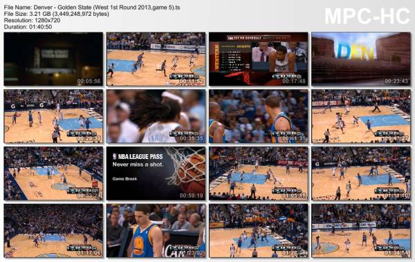 30.april 2013	Denver - Golden State (West 1st Round 2013,game 5)   107-100